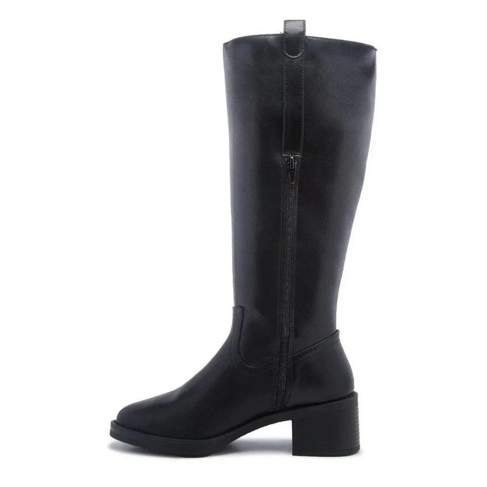 Kensie Naya B Women's Black‎ Knee High Boots. Block Heel. Size 6.5. New.